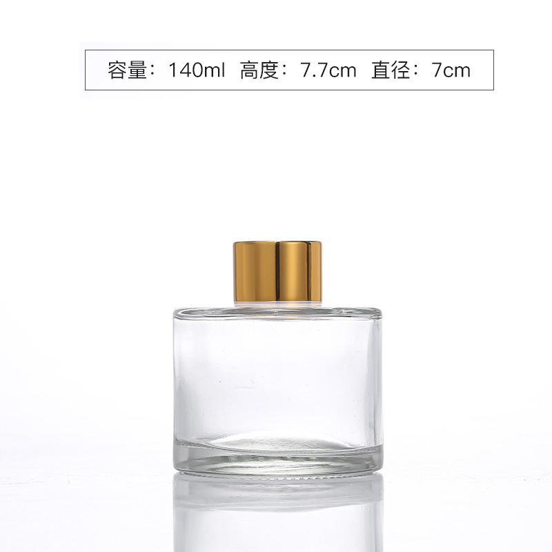 Botella de aromaterapia de vidrio cilíndrico 100ml botella de expansión de perfume transparente DIY ratán sin fuego decoración del hogar decoración al por mayor