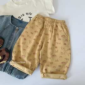 2026春秋童装新款儿童韩版春装牛仔长裤男童女童裤哈伦裤子卡通裤