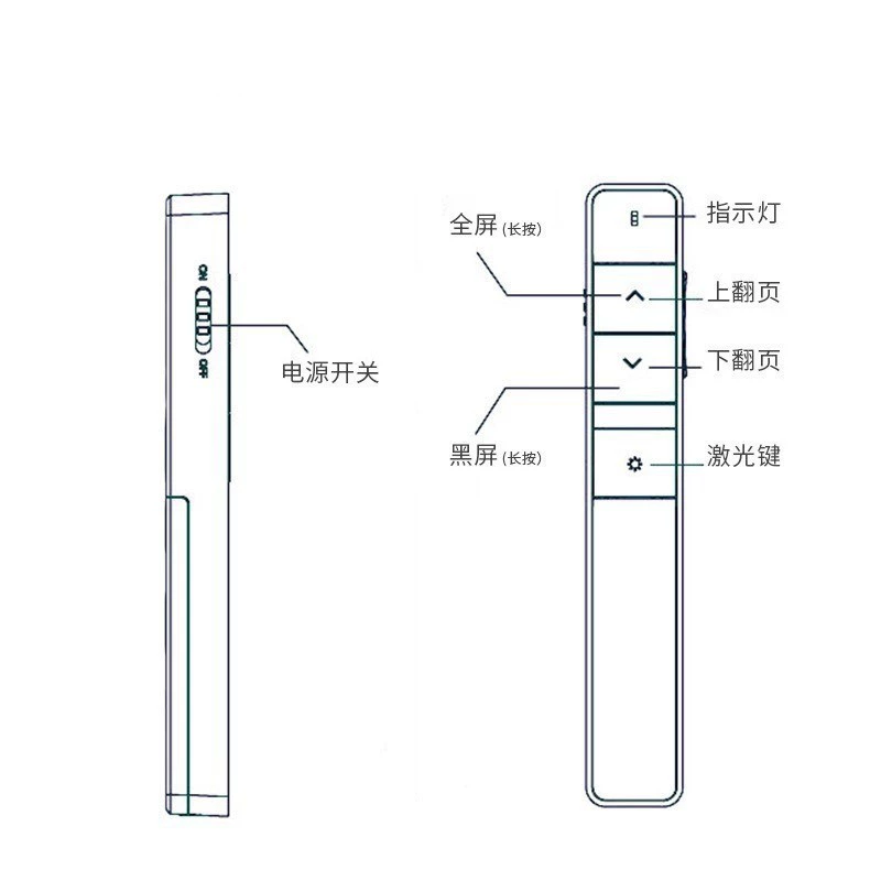 得力 2802L page turning pen long battery life ppt remote control computer multimedia safety laser courseware teacher multi-function