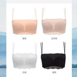 女性蕾丝花边意式细带无接缝塑身衣吊带背心内置衬垫背心装中等控