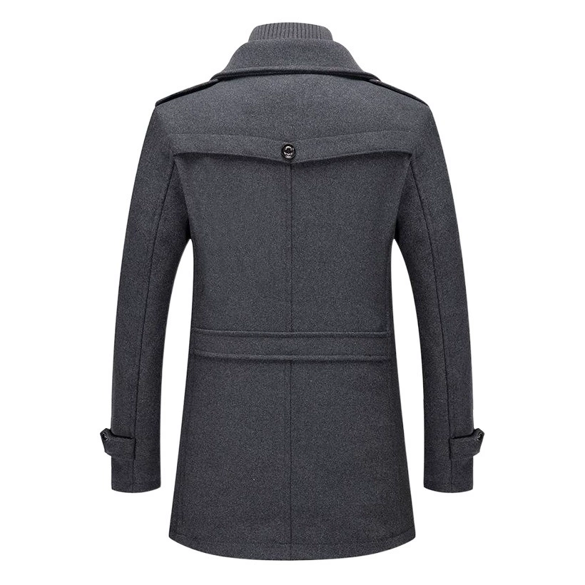 Осенне-зимнее мужское деловое шерстяное пальто, модное холодостойкое шерстяное пальто с двойным воротником, мужское пальто, трансграничное шерстяное пальто, мужское