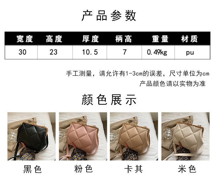 New Fashion Rhombus Embossed One-shoulder Diagonal Clip Bag Wholesale Nihaojewelry display picture 27