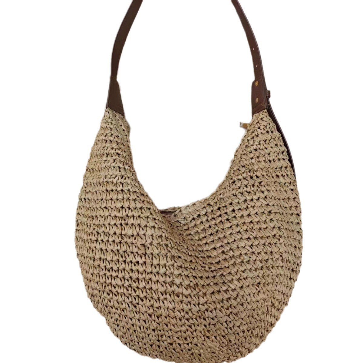 Un bolso de tejido popular para el cabello está de moda, con un bolso de tejido de paja diagonal de un hombro, un bolso de mujer de boston, un bolso de Newton treasure.
