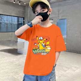 2025新款潮流拍男童休闲夏重磅趣味风印花儿童短袖中大童宽松上衣