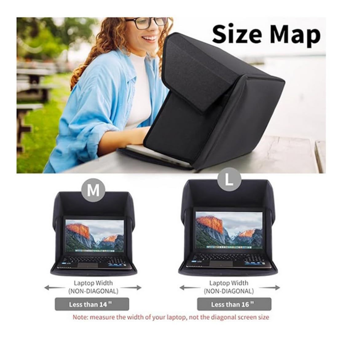 Cross-border best-selling outdoor laptop sunshade, computer privacy cover, foldable portable protective case