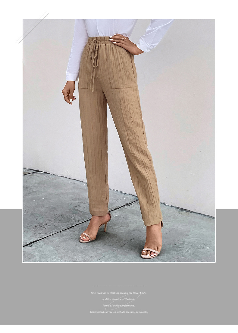 nye højtaljede bukser fritidsbukser casual kvinders plisserede damebukser_voghion.com