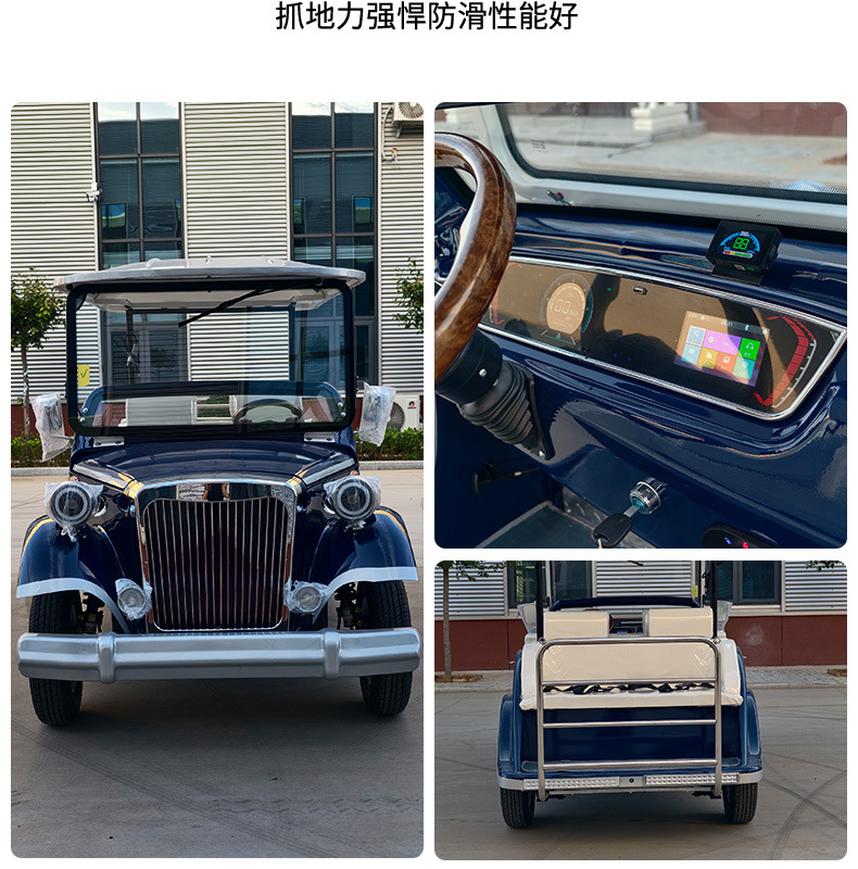 8-Seater Electric Sightseeing Car for Tourist Areas, Real Estate Sales Offices, House Viewings, Hotel Receptions, and Vintage Car Tours