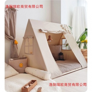 Korean Children's Tent Indoor Triangle Game House for Boys and Girls Home Indian Solid Wood Toy House Castle Thickened