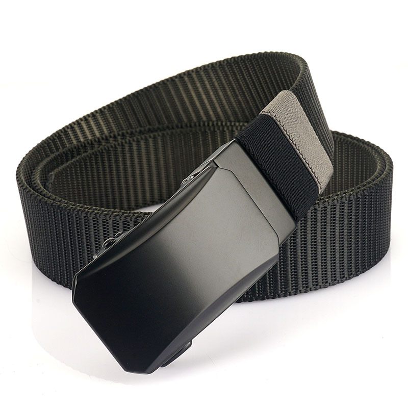 Nuevo 3,5 hebilla automática giratoria de doble cara de dos colores cinturón de nylon de los hombres simple cinturón de lona del todo fósforo cinturón de los pantalones