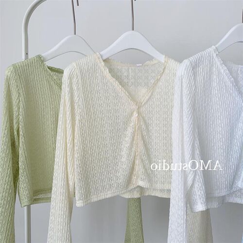 Summer Knit Lightweight Outerwear Shawl for Women, Long Sleeve Short Sleeve Sun Protection Jacket for Women, Stylish Crochet Lattice Open Top