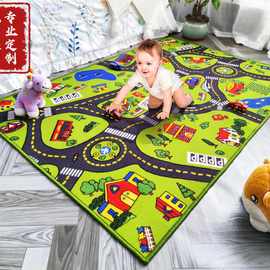 科洋定制儿童房地毯 卡通游戏跑道毯可折叠宝宝爬行垫尼龙地毯