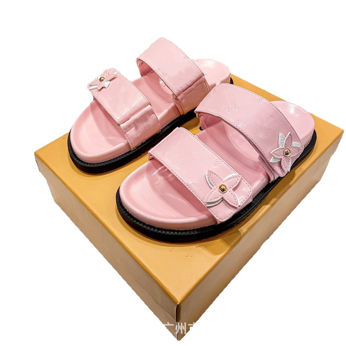 2024 nueva Europa, América, Oriente Medio, Nigeria, Singapur, Camboya, hebilla de cinturón de metal, velcro, zapatillas planas