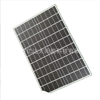单晶硅太阳能板30W/5-18伏玻璃光伏发电板路灯充电板尺寸可定制