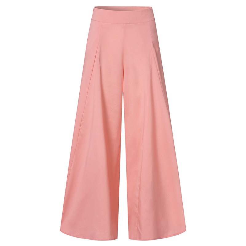 2026 Spring And Summer OL Women's Solid Color High Waist Wide Leg Pants Skinny Thin Casual Pants_ecoleips.com