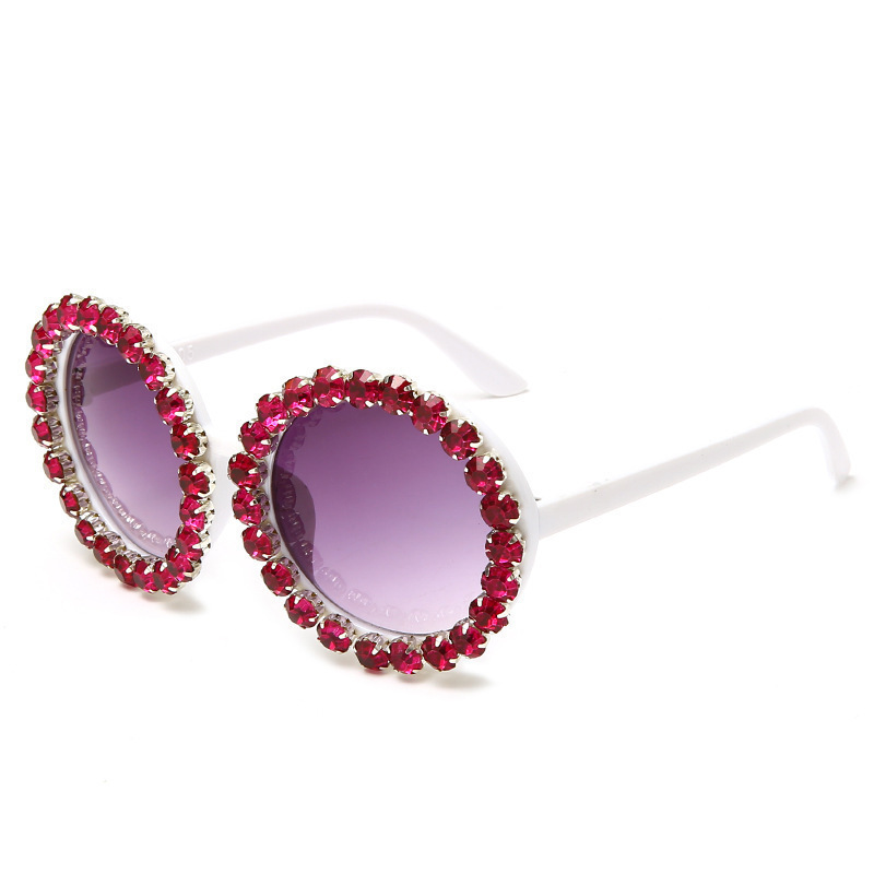 European and American Brand Retro Exaggerated Sunglasses for Women Trendy Diamond-Encrusted Rihanna Style Metal Style