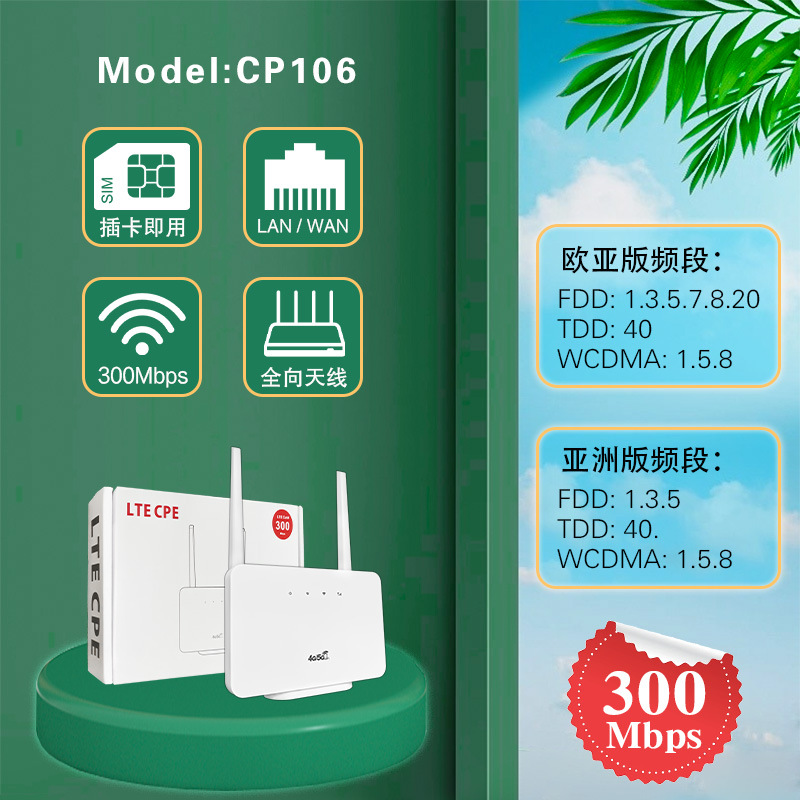 CPE106 Home 4G Router a través de la pared Wireless cpe Router WiFi router tipo de tarjeta LTE