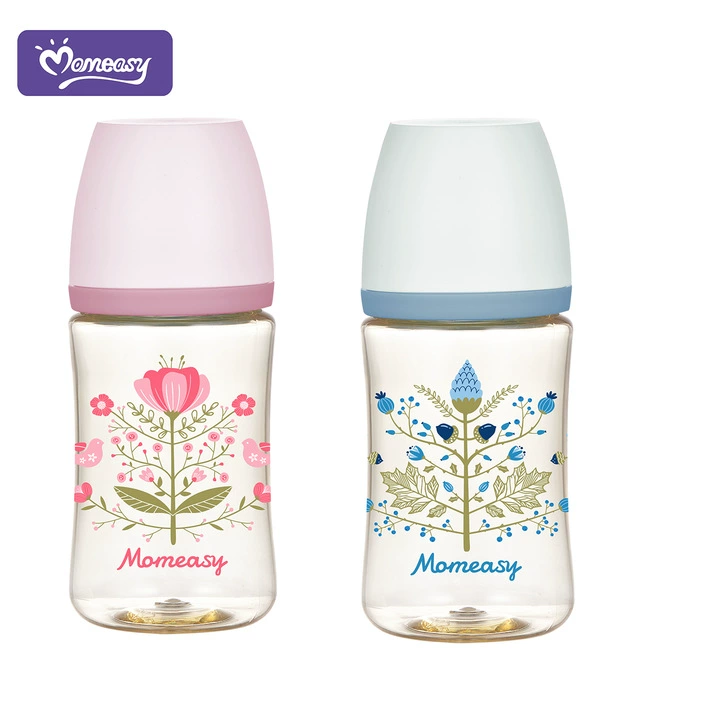Силиконовый противоколиковый пустышка Momeasy, детская бутылочка для кормления с рисунком, против газообразования, защита от падения, печать