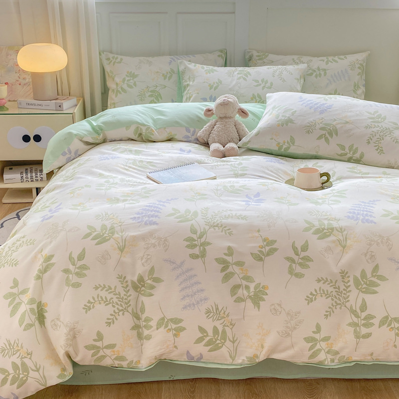 Cuatro piezas de algodón puro fresco de clase madre y niño grado ab cubierta de edredón 40 impresión doméstica de cuatro estaciones