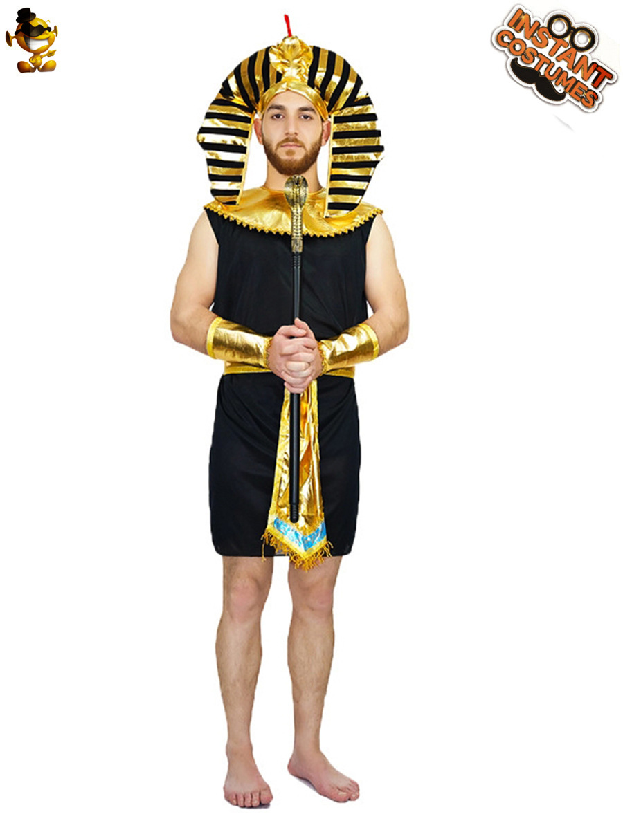 Traje de Halloween Cosplay traje de la etapa ropa de fiesta traje de rendimiento mascarada egipcio Gran Faraón Masculino image 1