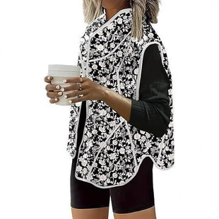 2024 European and American Amazon Explosions Women's Quilted Vest Lightweight Buckle Winter Padded Horse Cotton Jacket Clip