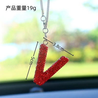 Pendant for Women, Car hanging - v-letter-car-pendant-big-red
