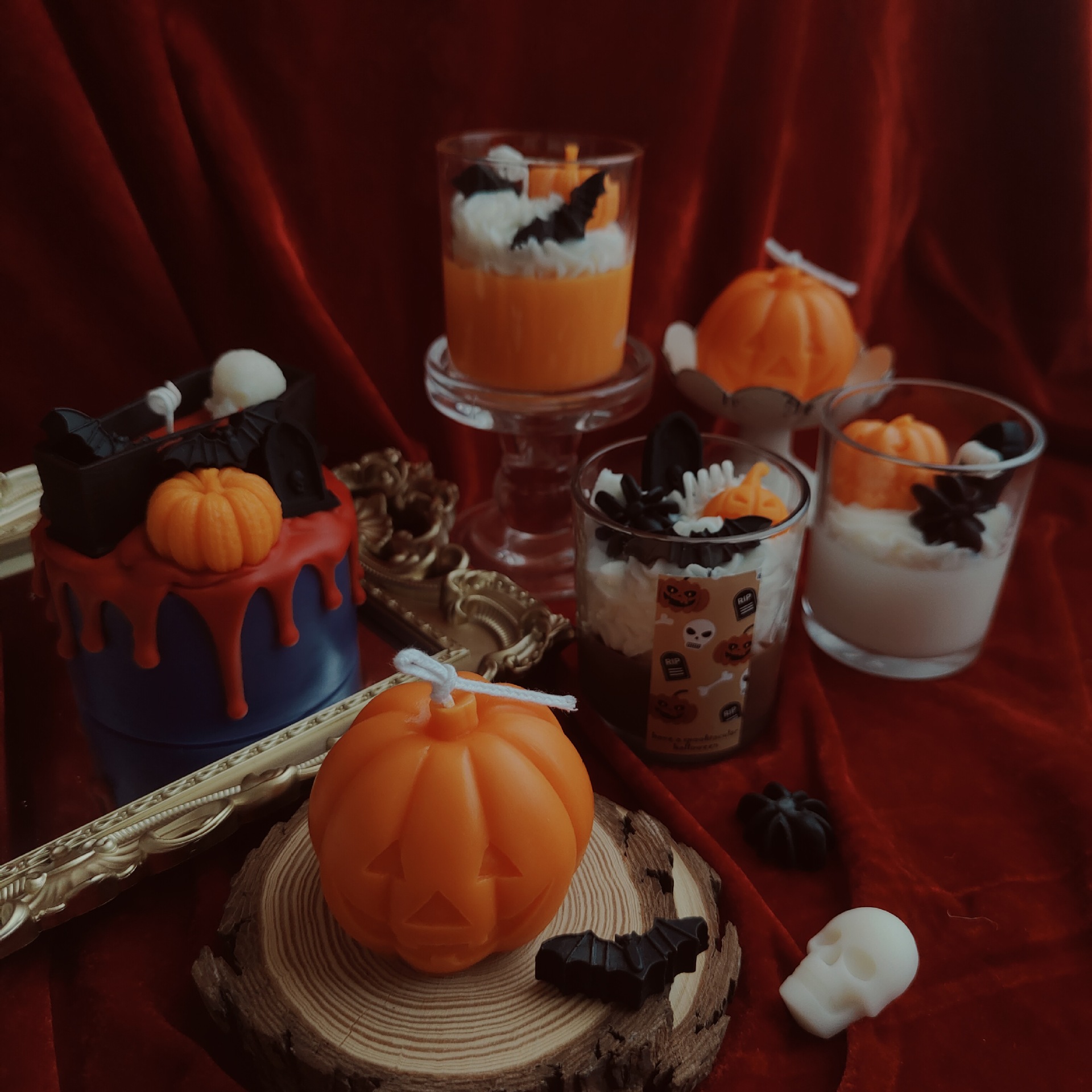 380g Weight Halloween Christmas Cute Pumpkin Bear Soy Wax Beeswax Candle Home Fragrance