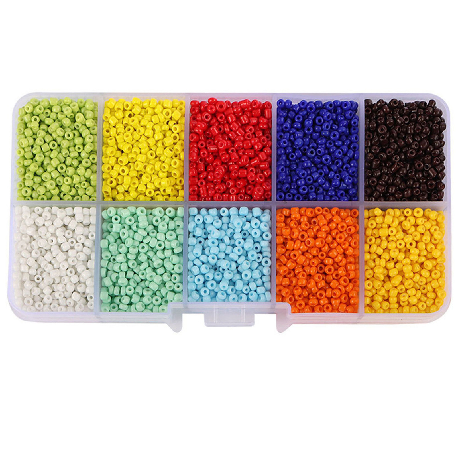 Cuentas de arroz 10 cuadrícula multicolor caja clásica de cuentas sueltas sequinilla pulsera pendientes DIY accesorios joyería al por mayor