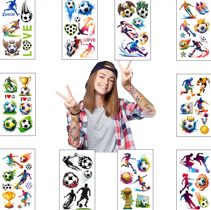Football Transfer Decal Tattoos & Body Art 10 PCS/Package display picture 3