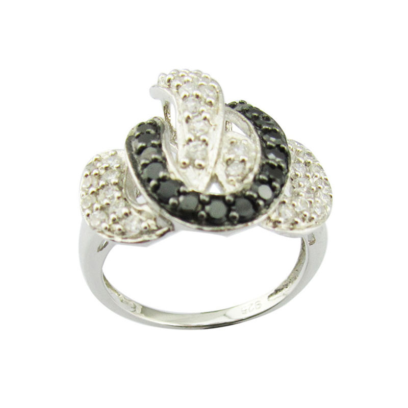 Estilo De Moda Serpiente Plata Esterlina Enchapado Embutido Circón Anillos display picture 13