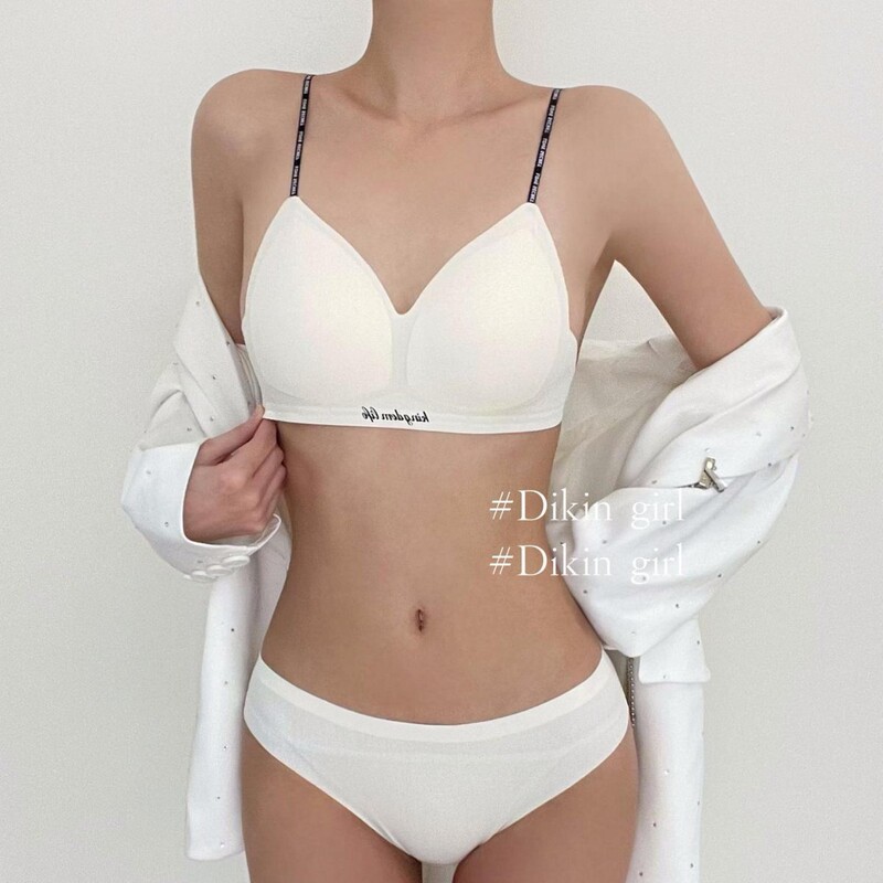 French Style Triangle Cup Traceless Thin No Steel Ring Small Chest Push-up Bra Sexy Underwear Women's Big Chest Small Bra