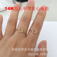 14K�����ξ����Ľ�ָ�h����ע���Ʒ�|���P����ָȦDIY���