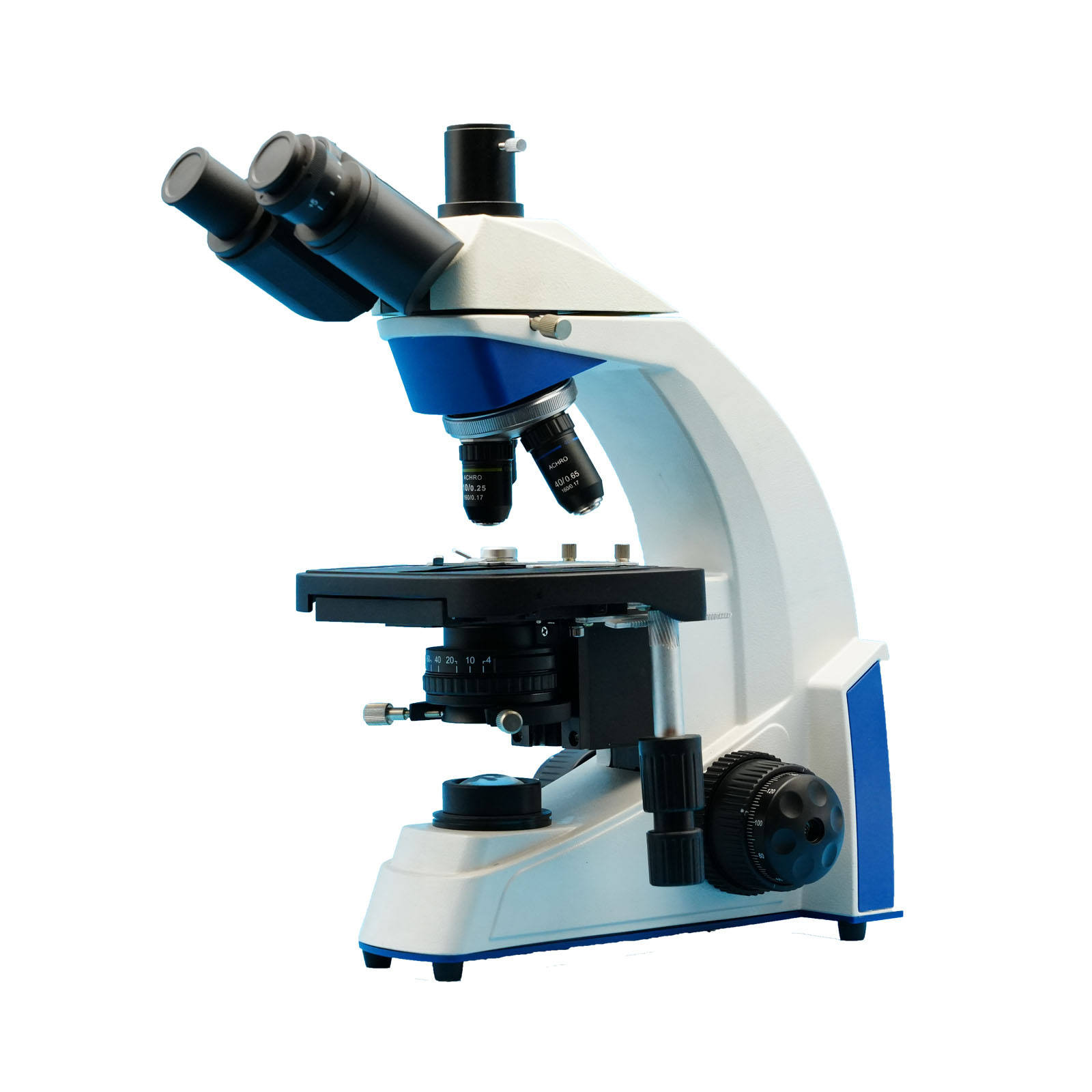 C-2017 三目显微镜 生物实验室 学校教育 40-1600倍 双层移动平台