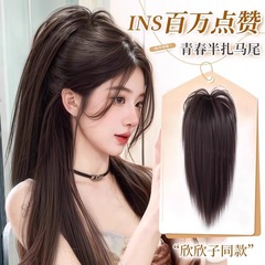 滝ハーフポニーテール女性クリップオンホットガール噴水ハイポニーテールふわふわ増毛ネット有名人ロングヘアポニーテール