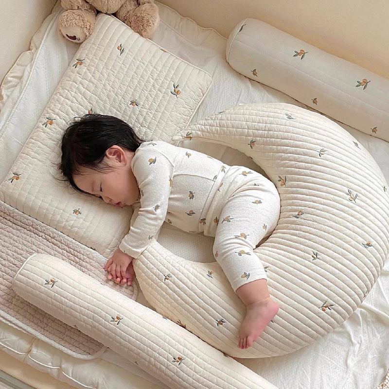 Nordic Style Moon Pillow OBear Embroidered Moon Comfort Pillow Baby Anti-collision Safety Products