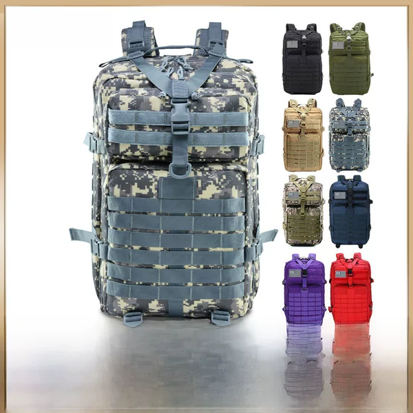 Large-Capacity Mountaineering Bag Outdoor Sports Backpack Military Camouflage Travel Cross-Country Hiking Camping Style Tactical Backpack for Men