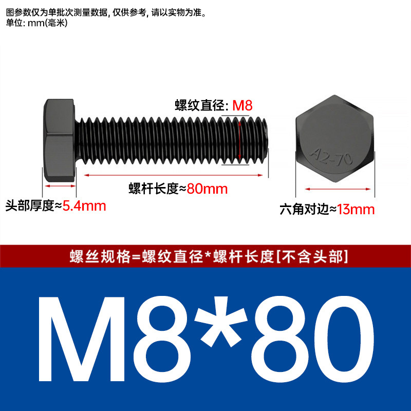 Болт шестигранный Johnson M8x80