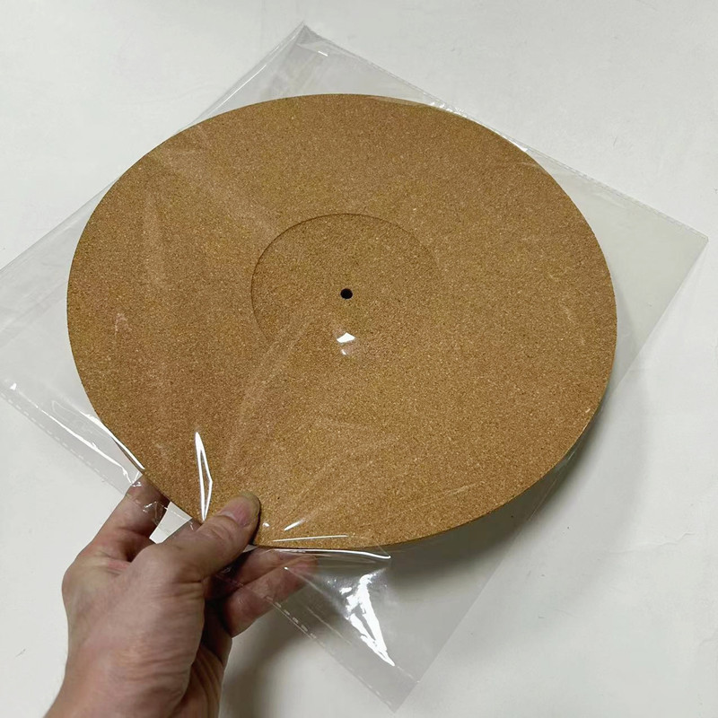Almohadilla de disco de corcho, fonógrafo cóncavo, disco giratorio de vinilo, logotipo imprimible, almohadilla de disco de corcho antiestática y antideslizante