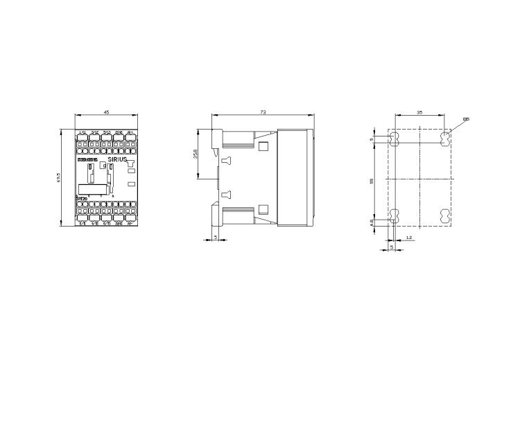 西门子低压控制3RT2016-2FB42功率接触器AC-3e/AC-3 9 A