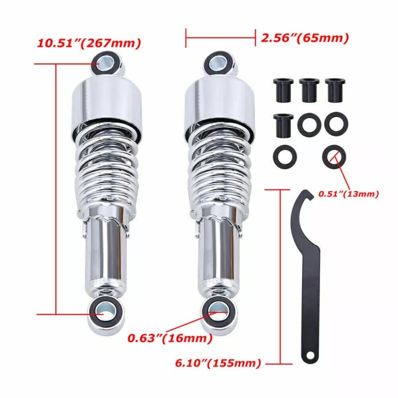 Universal 10.5 inch 267mm suspension shock absorber for Harley 1972 - 12 shock absorber