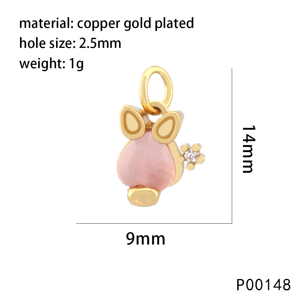 1 Pieza 10x13mm Cobre Piedra De Ojo De Gato Geométrico Colgante Cadena Accesorios De Joyería DIY display picture 6