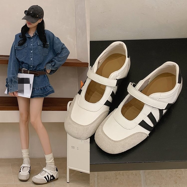 Zapatos de entrenamiento retrógrados de línea de mujer 2026 verano nuevo nicho de diseño Velcro moda versátil zapatos marizhen