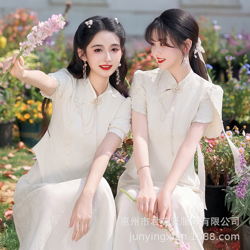 Chinese-style Bridesmaid Dress for Women's Small Men's Normal Wear Dress for Women's 2025 New Style Beautiful Cheongsam Sister Dress Bridesmaid Dress