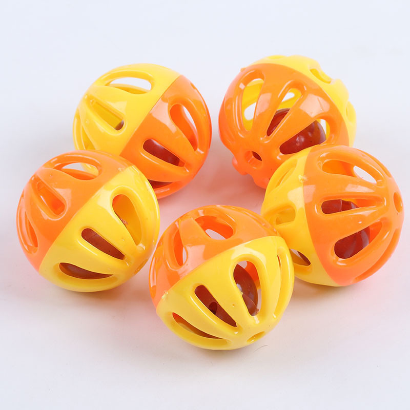 Juguetes para gatos hámster dragón gato perro gato juguete hueco bicolor mascota campana bola de plástico juguetes para mascotas redondas