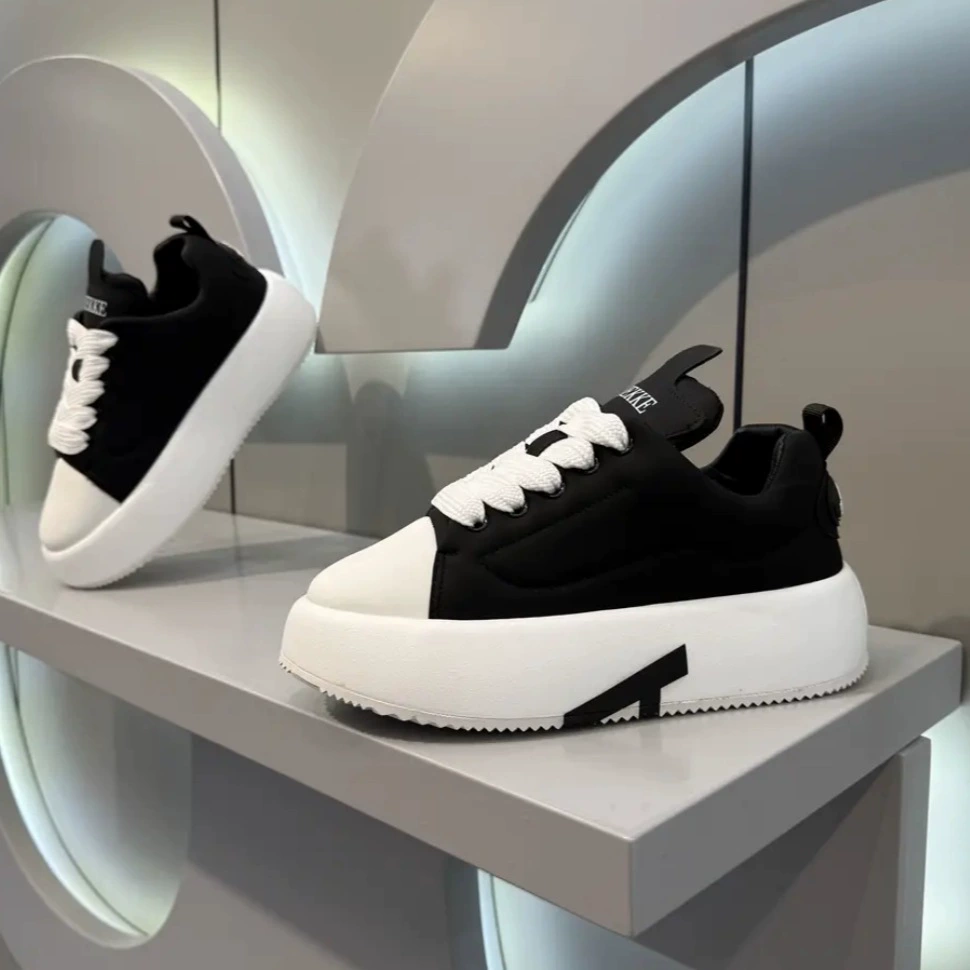 2025 ранняя весенняя повседневная обувь с круглой головкой шнуровка для дома