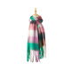 Rainbow color matching plaid scarf tassel winter Europe and the United States warm atmosphere high sense soft waxy scarf factory direct shawl