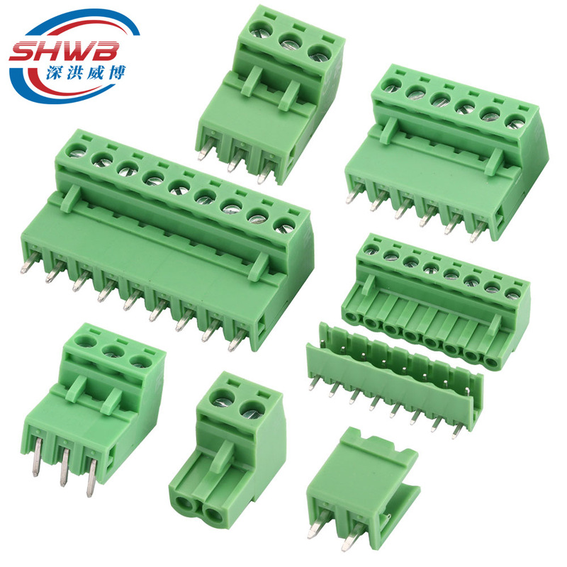 KF2EDG 5.08mm plug-in terminal pcb connector 2/3/4/5/6/10/12p straight curved foot seat