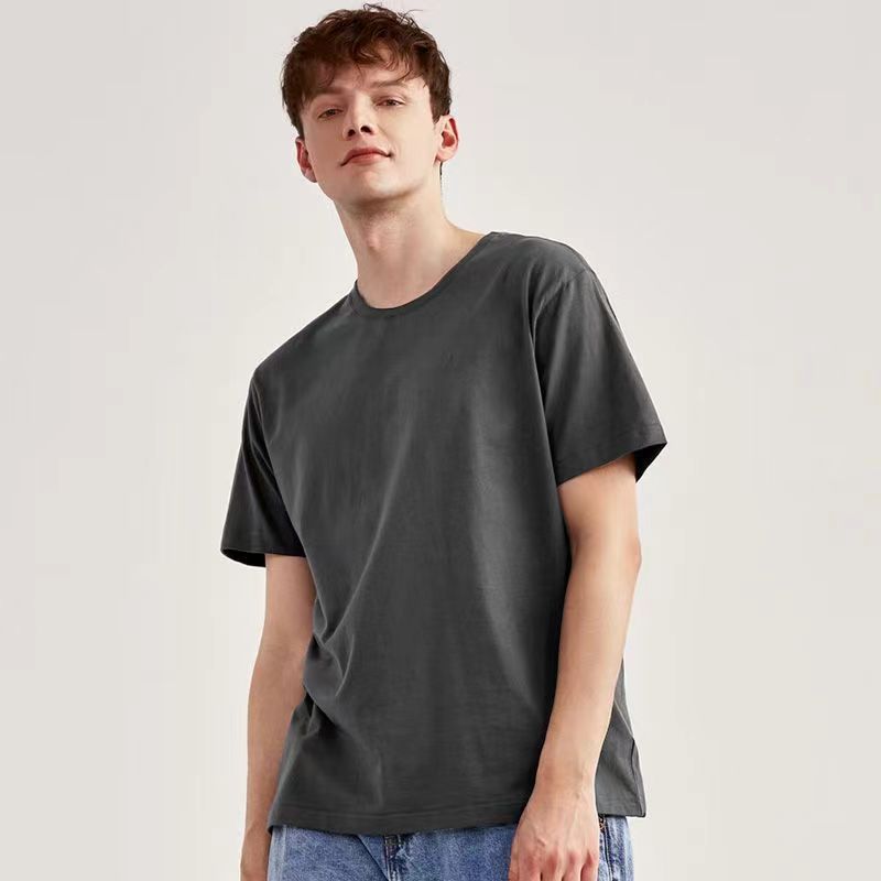 Solid color short sleeve dark gray