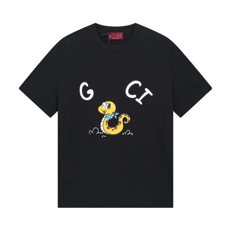 GU クロスボーダー ハイバージョン 25SS 新作 辰年 蛇年 蛇絵文字プリント 半袖Tシャツ 男女兼用 万能|undefined