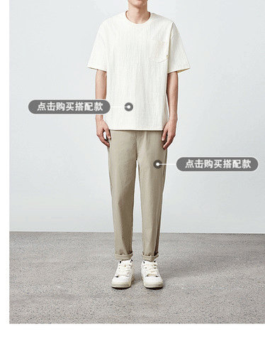 Áo thun nam tay ngắn dáng rộng chất liệu cotton thoáng mát — Màu đen chi tiết 12
