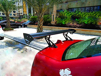 Black Racing Universal Sedan Spoiler: Fixed wind wing - jg-123-2-three-pressure-single-layer-135cm